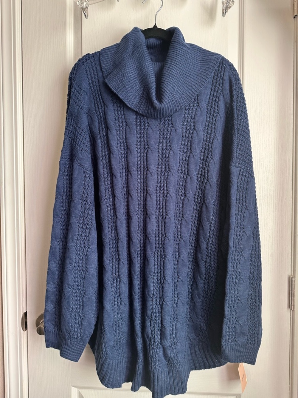 BloomChic Navy Cable-Knit Turtleneck Sweater